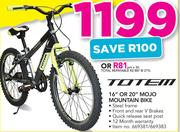 ToTem 16" Or 20" Mojo Mountain Bike