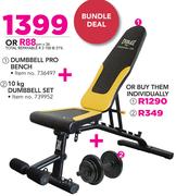 Everlast Dumbbell Pro Bench+ 10Kg Dumbbell Set