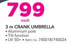 3m Crank Umbrella-Each