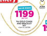9Ct Gold Chain And Bracelet Set-Per Set