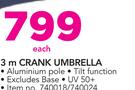 3m Crank Umbrella-Each