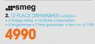 Smeg 12 Place Dishwasher LVS65SSA