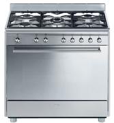 Smeg 90cm Stainless Steel Full Gas Cooker SSA91GGX1