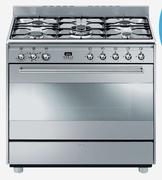 Smeg 90cm Stainless Steel Gas Electric Cooker COOKER SSA91M-Each