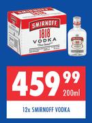 Smirnoff Vodka-12 x 200ml