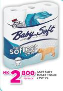 Baby Soft Toilet Tissue 2 Ply-9's Per Pack