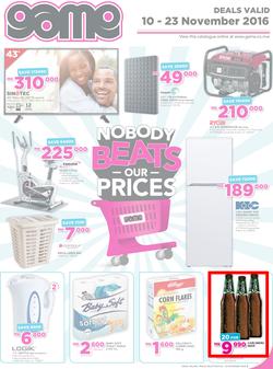 Game Malawi : Nobody Beats Our Prices (10 Nov - 23 Nov 2016), page 1