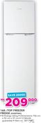 Hisense 168Ltr Top Freezer Fridge H220TWH