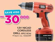 Black&Decker 12V Nicad Cordless Drill EPC12CA