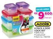 Addis 6 Pack 4 Side Lock Set-Per Set