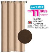 Always Home Suede Unlined Curtain-Per Drop
