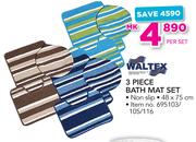 Waltex 3 Piece Bath Mat Set-Per Set