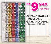 Santa's Trading 20 Pack Bauble, Tinsel And Garland Deal-Per Pack