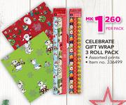 Celebrate Gift Wrap 3 Roll Pack-Per Pack