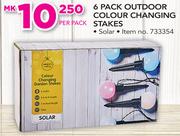 Santa's Trading 6 Pack Outdoor Colour Changing Stakes-Per Pack