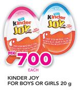 Kinder Joy For Boys Or Girls-20g Each