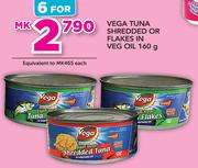 Vega Tuna Shredded Or Flakes In Veg Oil-6x160g