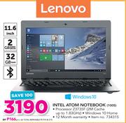 Lenovo 11.6" Intel Atom Notebook 100S