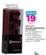 Amplify In Ear Earphone AM1001BKR