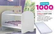 Ditalia Baby Crib W134cm x H90.5cm x D68cm