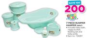 Baby Care 7 Piece Bumper Hamper (MINT)