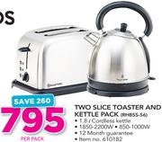 Russell Hobbs Two Slice Toaster and Kettle Pack RHBSS-56