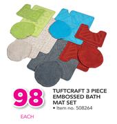 Tuftcraft 3 Piece Embossed Bath Mat Set-Each