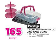 Prestige 12 Cup Muffin With Lid And Cake Stand-Per Set