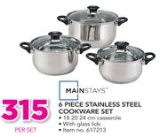 Mainstays 6 Piece Stainless Steel Cookware Set