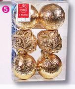 6 Pack Baubles Decor Assorted-Per Pack
