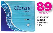 Clemens Adult Nappies - 15's Per Pack