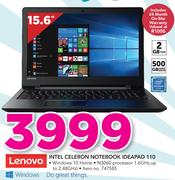 Lenovo 15.6" Intel Celeron Notebook Ideapad 110
