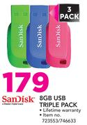 Sandisk 8GB USB Triple Pack