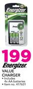 Energizer Value Charger Including 4 x AA Batteries