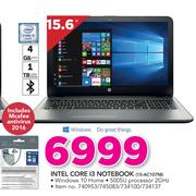 HP 15.6" Intel Core i3 Notebook 15-AC107NI