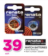 Renata Watch Batteries-Each