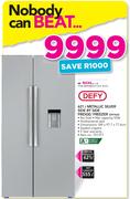 Defy 621Ltr Metallic Silver Side By Side Fridge/Freezer DFF416