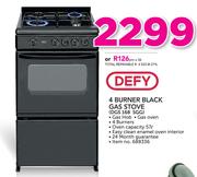 Defy 4 Burner Black Gas Stove DGS 168 SGG