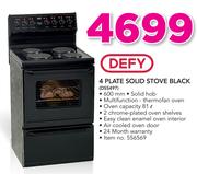 Defy 4 Plate Solid Stove Black DSS497