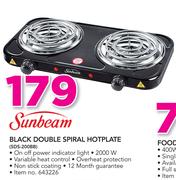 Sunbeam Black Double Spiral Hotplate SDS-200BB