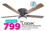 Logik 132cm 1 Light Ceiling Fan