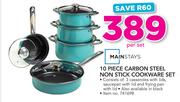 Mainstays 10 Piece Carbon Steel Non Stick Cookware Set-Per Set