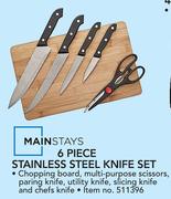 Mainstays 6 Piece Stainless Steel Knife Set