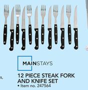 Mainstays 12 Piece Steak Fork And Knife Set