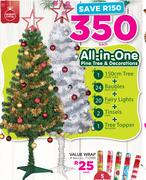 All In One Pine Tree And Decorations-Each