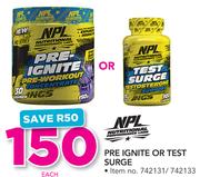 NPL Pre Ignite Or Test Surge-Each