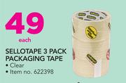 Sellotape 3 pack Clear Packaging Tape-Each