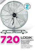Logik 45cm Hi velocity Oscillating Floor Fan