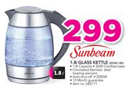 Sunbeam 1.8Ltr Glass Kettle SDGK-180