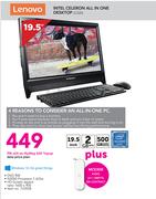 Lenovo 19.5 Inch Intel Celeron All In One Desktop C220-On My Meg 500 Topup